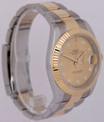 MINT PAPERS Rolex DateJust 41 Champagne Two-Tone Gold Oyster Watch 126333 BOX