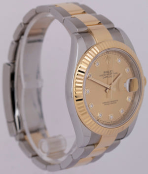 MINT PAPERS Rolex DateJust 41 Champagne Two-Tone Gold Oyster Watch 126333 BOX