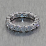 14k White Gold 3.50ctw Round Cut Diamond Eternity Wedding Band Ring