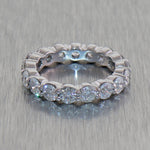 14k White Gold 3.50ctw Round Cut Diamond Eternity Wedding Band Ring