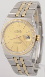Rolex Oysterquartz DateJust Two-Tone Yellow Gold Stainless Steel Watch 17013
