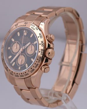 PAPERS Rolex Daytona Cosmograph 40mm BLACK 18K Rose Gold Watch 116505 BOX