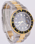 UNPOLISHED Rolex GMT-Master II NO-HOLES Black PAPERS 18K Gold 40mm 16713 BOX