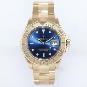 2000 MINT Rolex Yacht-Master Yellow Gold 16628 40mm Blue Watch Box