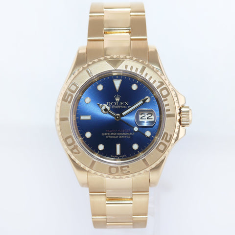 2000 MINT Rolex Yacht-Master Yellow Gold 16628 40mm Blue Watch Box