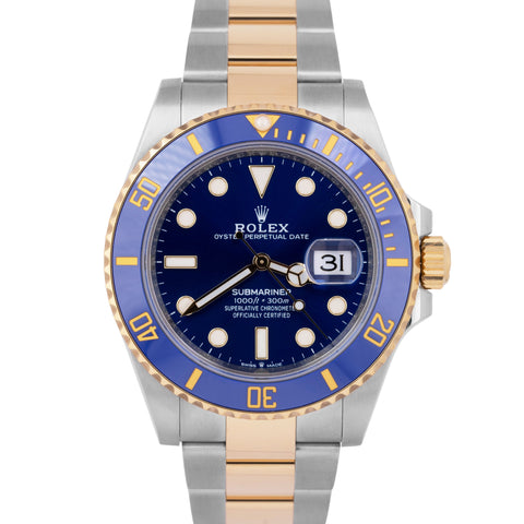 UNWORN DECEMBER 2024 Rolex Submariner 41mm Cermaic Two-Tone Blue 126613 LB BOX