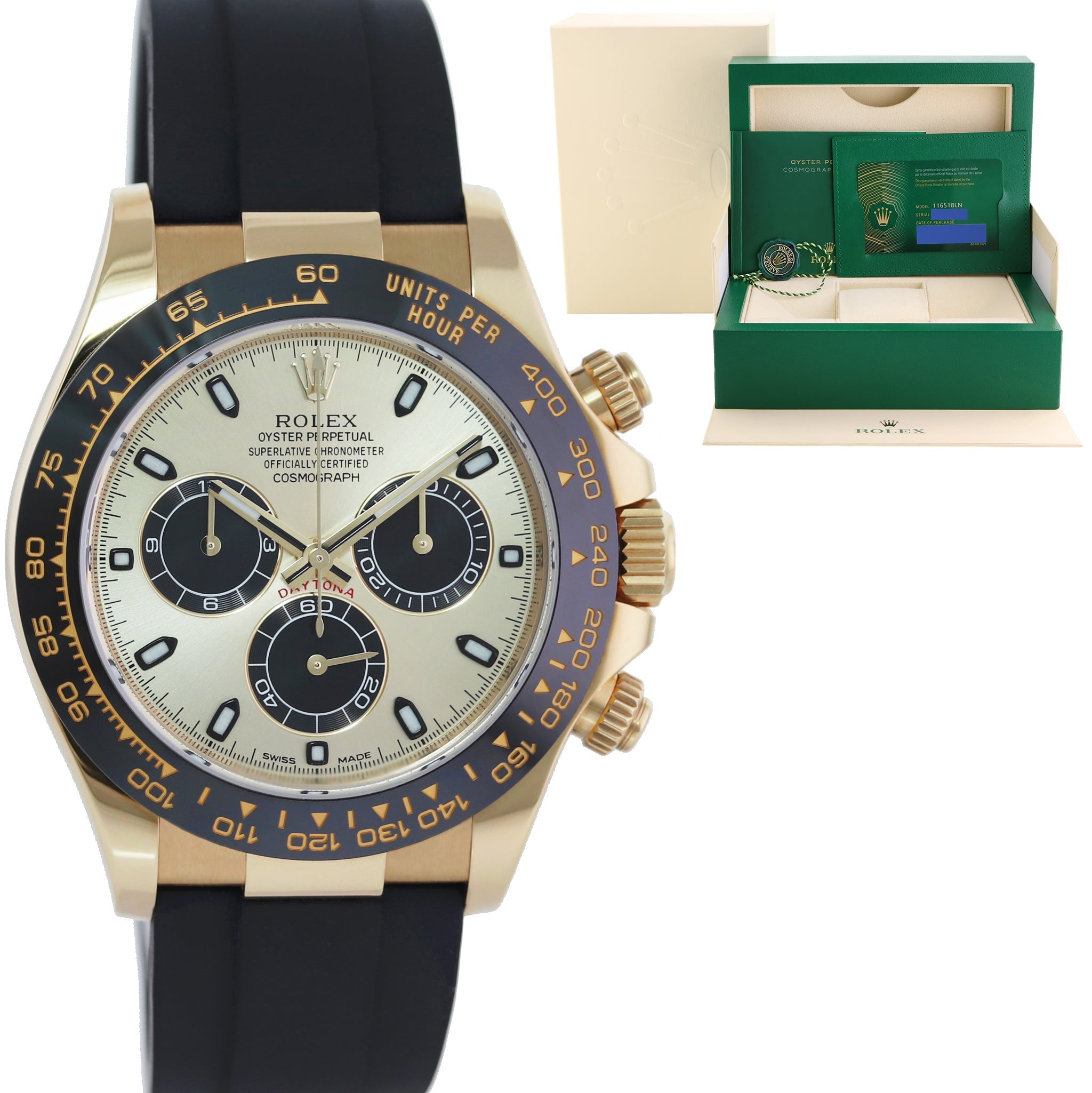 2022 NEW PAPERS Rolex Daytona 116518LN Yellow Gold Pikachu Ceramic Watch Box