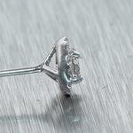 Modern 14k White Gold 0.65ctw Diamond Halo Stud Earrings