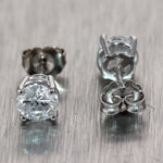 GIA 1.41ct Round Brilliant D SI1 Diamond 14k White Gold Stud Earrings