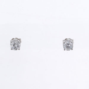 GIA 1.41ct Round Brilliant D SI1 Diamond 14k White Gold Stud Earrings