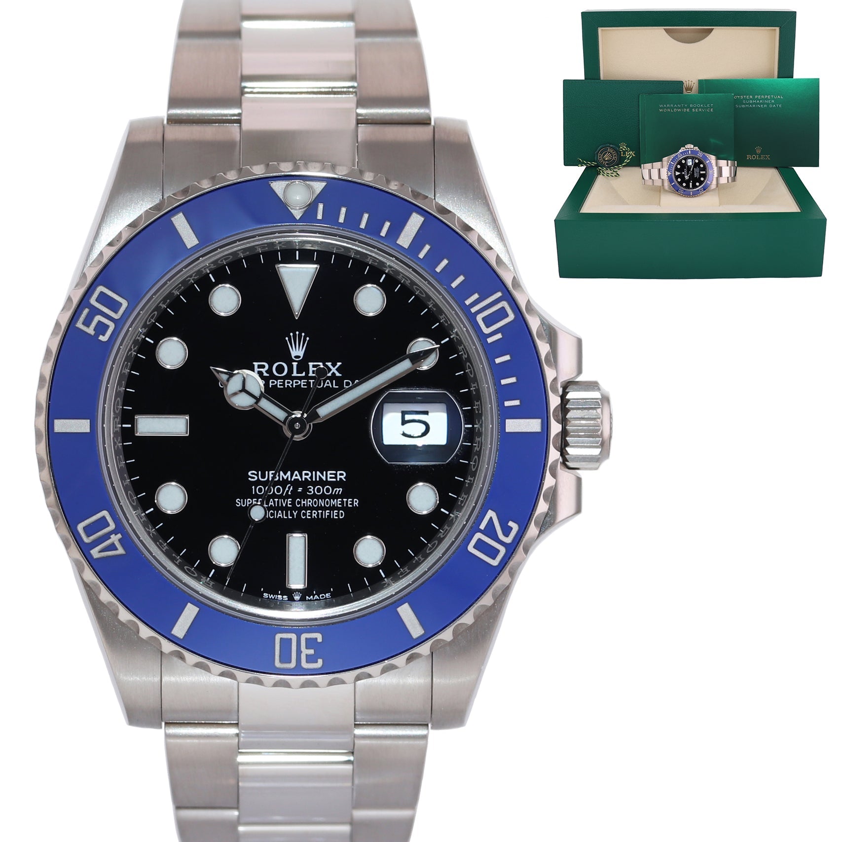 2022 MINT Rolex Submariner Blue Smurf 126619 White Gold 41mm Watch Box