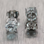 GIA 1.72ct Round Brilliant G SI1 Diamond 14k White Gold Stud Earrings