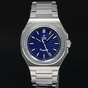 PAPERS NEW 2024 YEMA Wristmaster Traveler YWTR22-GMS Blue Limited Edition Watch