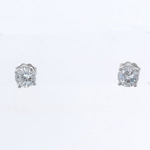 GIA 1.72ct Round Brilliant G SI1 Diamond 14k White Gold Stud Earrings