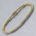 Modern 18k Yellow Gold 4.60ctw Diamond Tennis Bracelet