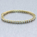 Modern 18k Yellow Gold 4.60ctw Diamond Tennis Bracelet