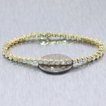 Modern 18k Yellow Gold 4.60ctw Diamond Tennis Bracelet
