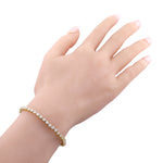Modern 18k Yellow Gold 4.60ctw Diamond Tennis Bracelet