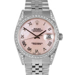 MINT Rolex DateJust 36mm Pink MOP Steel Diamond Automatic Jubilee Watch 16234