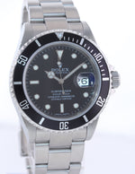 MINT 2009 ENGRAVED REHAUT Rolex Submariner Date 16610 Stainless Steel Black Watch