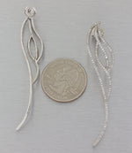 Modern Estate Solid 14k White Gold 1.25ctw Diamond Pave Spiral Stud Earrings M8