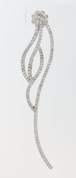 Modern Estate Solid 14k White Gold 1.25ctw Diamond Pave Spiral Stud Earrings M8