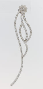 Modern Estate Solid 14k White Gold 1.25ctw Diamond Pave Spiral Stud Earrings M8