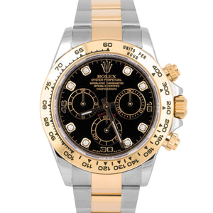 MINT 2020 PAPERS Rolex Daytona Cosmograph 40mm Black DIAMOND Two-Tone 116503 B+P