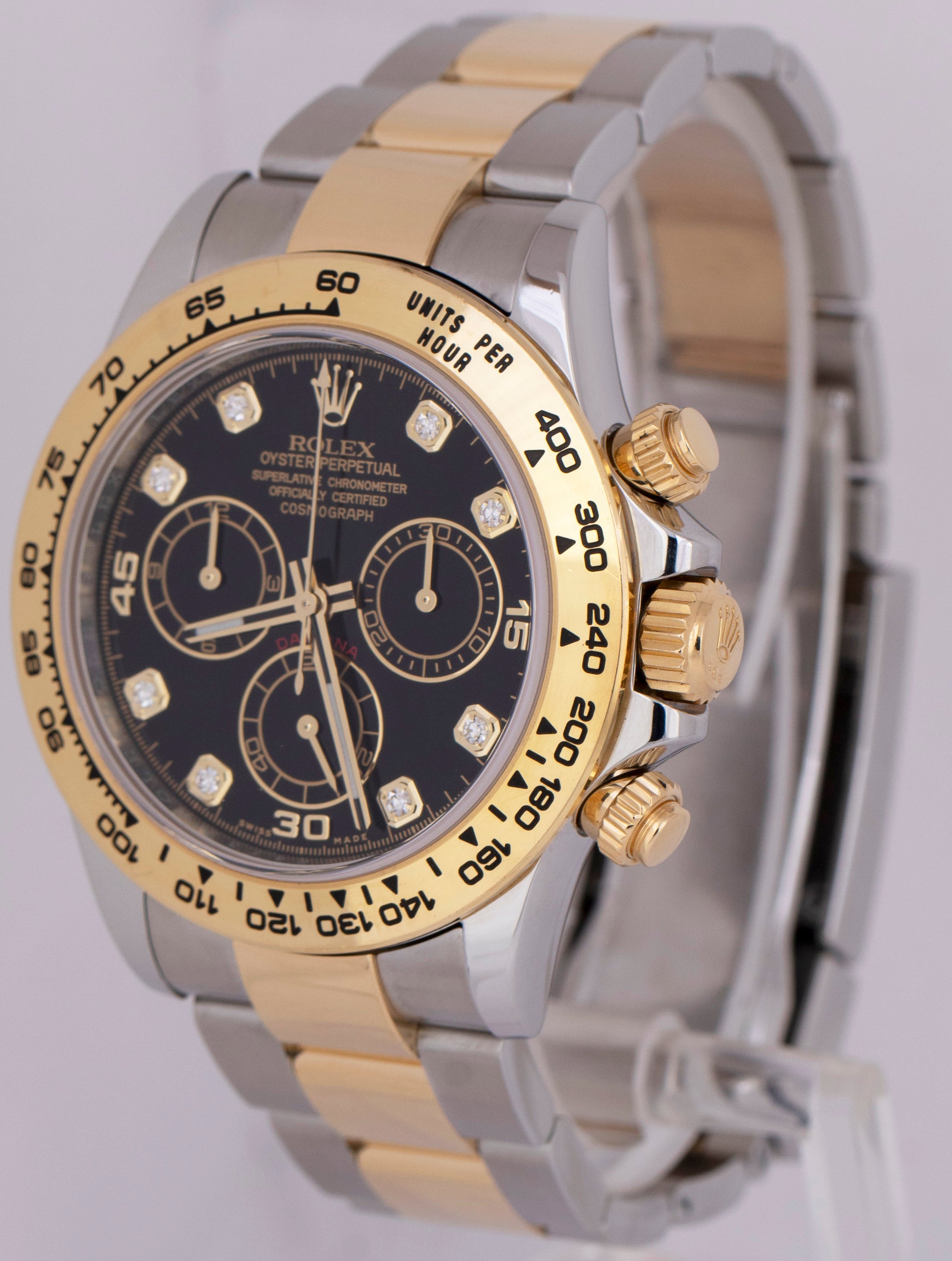 MINT 2020 PAPERS Rolex Daytona Cosmograph 40mm Black DIAMOND Two-Tone 116503 B+P