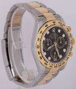 MINT 2020 PAPERS Rolex Daytona Cosmograph 40mm Black DIAMOND Two-Tone 116503 B+P