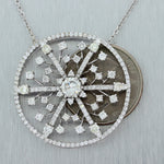 GAS Vintage Estate 18k White Gold 3.55ctw Diamond Snowflake 19" Necklace