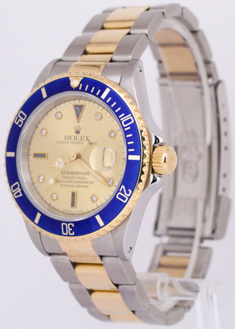 Rolex Submariner Date 40mm SERTI CHAMPAGNE DIAMOND Two-Tone 18K Gold Steel 16613