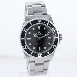 MINT 2000 Rolex Submariner No-Date 2 line dial 14060 Steel Black 40mm Watch Box