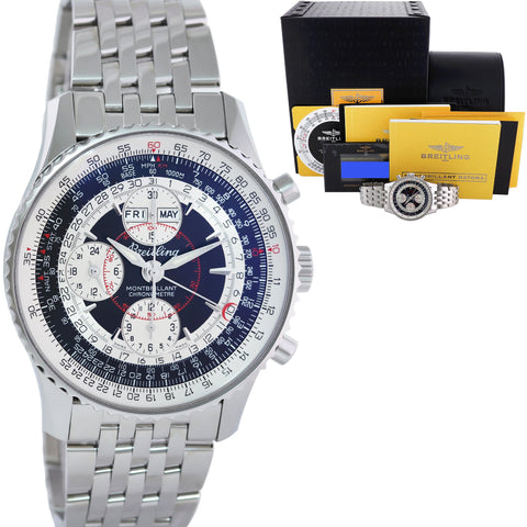 Breitling Navitimer Montbrillant Datora A21330 43mm Steel Chronograph Pilot Watch Box