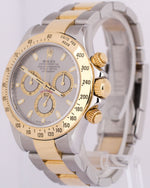 Rolex Daytona Cosmograph SLATE Rhodium 18K Yellow Gold Steel REHAUT 116523 Watch