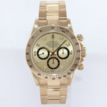 PAPERS Rolex Daytona 16528 Zenith Champagne Diamond Inverted 6 Yellow Gold Watch