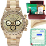 PAPERS Rolex Daytona 16528 Zenith Champagne Diamond Inverted 6 Yellow Gold Watch