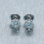 Modern 14k White Gold 1.98ctw Diamond Stud Earrings