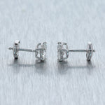 Modern 14k White Gold 1.98ctw Diamond Stud Earrings