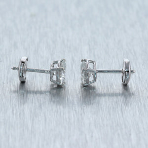 Modern 14k White Gold 1.98ctw Diamond Stud Earrings