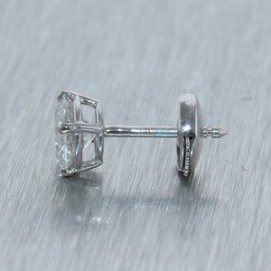 Modern 14k White Gold 1.98ctw Diamond Stud Earrings