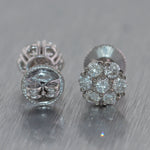 14k White Gold 1.40ctw Diamond Cluster Stud Earring