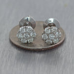 14k White Gold 1.40ctw Diamond Cluster Stud Earring