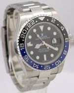 Rolex GMT-Master II BATMAN Blue Black Ceramic Stainless 40mm Watch 116710 BLNR