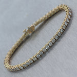 14k Yellow Gold 5.20ctw Round Cut Diamond Tennis Bracelet