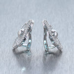 Modern 18k White Gold 2ctw Diamond Flower Clip-On Earrings