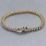 14k Yellow Gold 5.20ctw Round Cut Diamond Tennis Bracelet