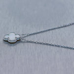 Van Cleef & Arpels 18k White Gold Alhambra Mother of Pearl Pendant 16" Necklace