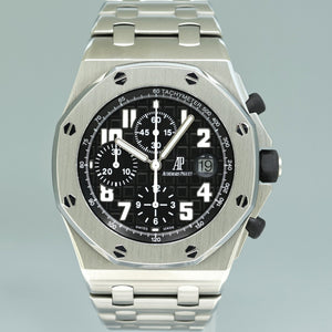 MINT Audemars Piguet 42mm Royal Oak Offshore Chronograph Stainless Steel 26170ST Black Watch