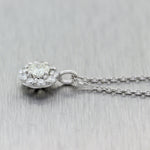 Modern 14k White Gold 0.95ctw Diamond Cluster Flower 18" Necklace